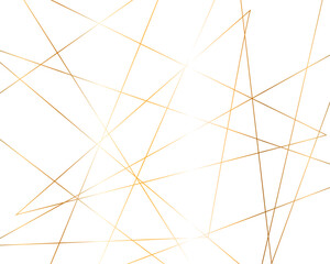 Obraz premium Seamless luxury geometric premium golden random chaotic lines on transparent background. Luxury banner presentation gold line vector, illustration.