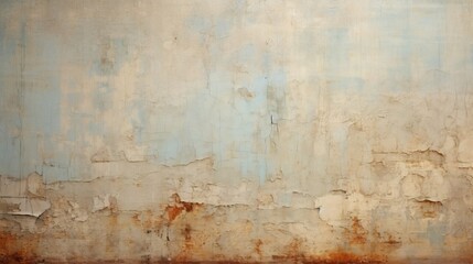 A rusted wall with yellow and blue paint