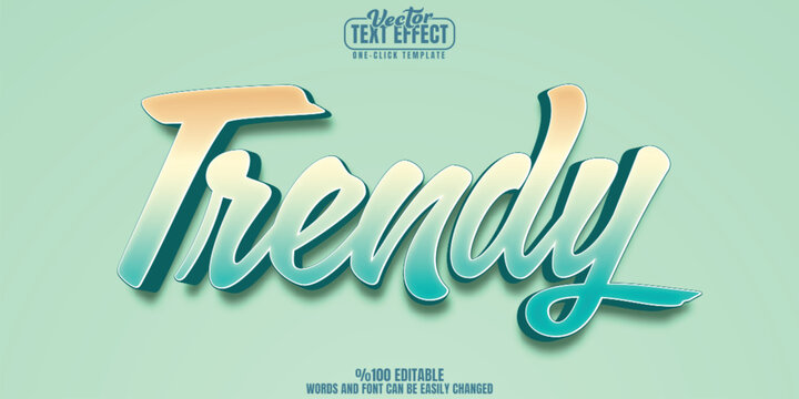 Trendy editable text effect, customizable beach and simple 3D font style