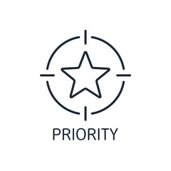 A priority. The main task. Vector linear icon illustration isolated on white background.