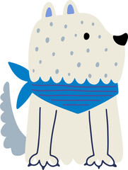 Cute dog vector flat illustration.