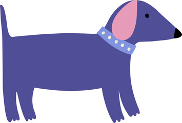 Cute dog vector flat illustration.
