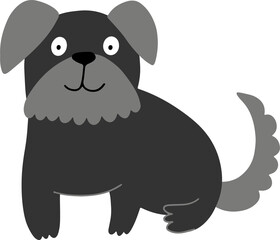 Cute dog vector flat illustration.