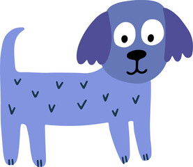 Cute dog vector flat illustration.