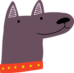 Dog face vector flat illustration.