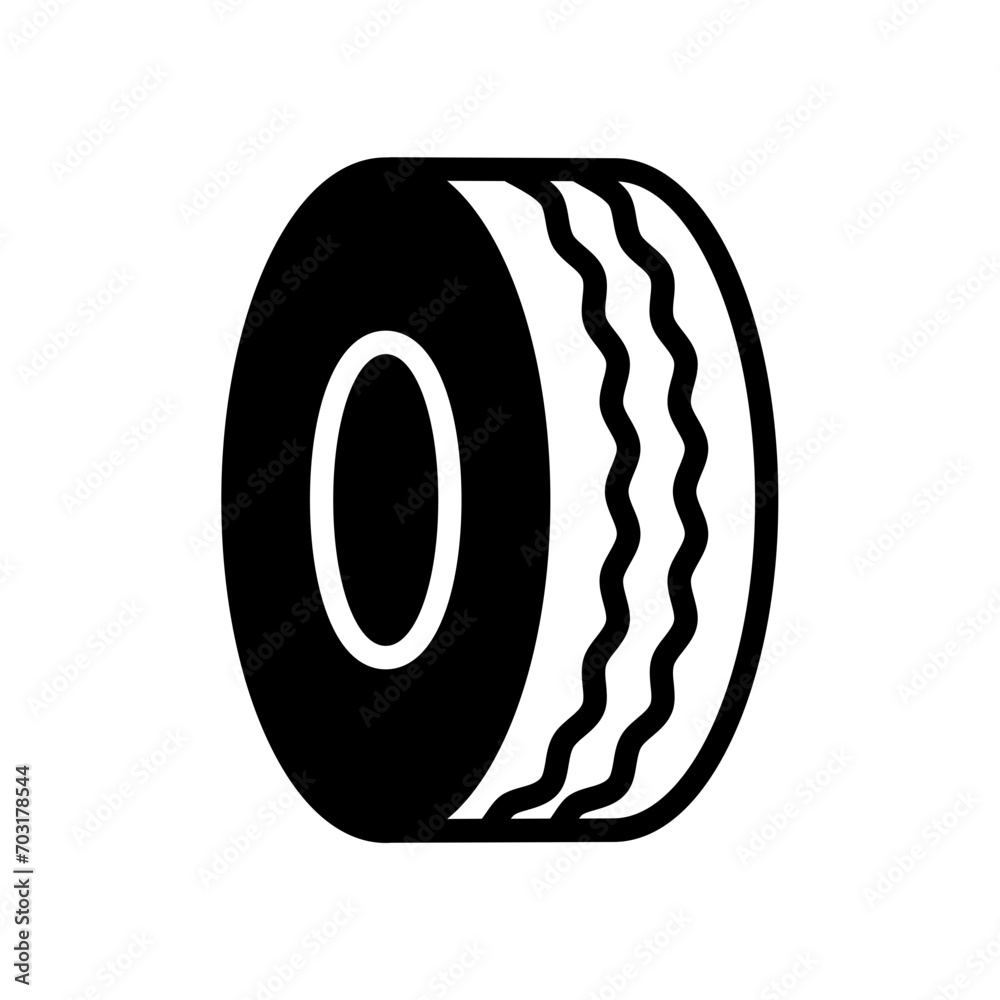 Poster Tyre solid glyph icon