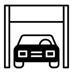 Car Garage solid glyph icon