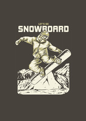 Fototapeta na wymiar let's go snowboard