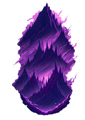 Obraz premium A monochromatic purple leaf structure with intricate folds and a fluid, organic shape, 4K PNG, t-shirt design, generated with ai