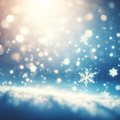 Snowflakes on a blue background.Generative AI