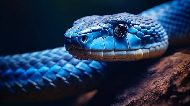 A blue viper snake