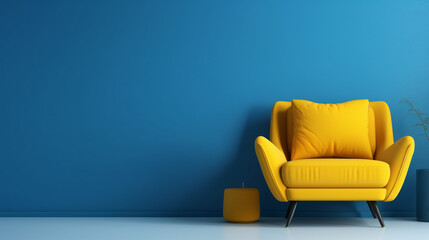 A bright yellow armchair
