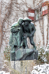 Father and Son or Anno Nine, War Memorial on the Inn Bridge, Innsbruck, Austria