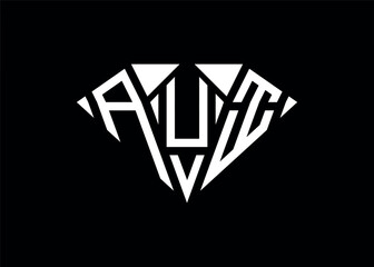 Modern letter A U I diamond shape logo And initial monogram A U I letter logo vector template.