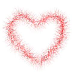 red heart on white