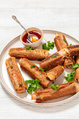 ham and cheese french whole wheat toast roll ups