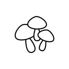 Mushrooms outline icons, minimalist vector illustration ,simple transparent graphic element .Isolated on white background
