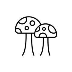 Mushrooms outline icons, minimalist vector illustration ,simple transparent graphic element .Isolated on white background
