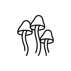 Mushrooms outline icons, minimalist vector illustration ,simple transparent graphic element .Isolated on white background