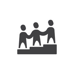 Teamwork cooperation vector icon