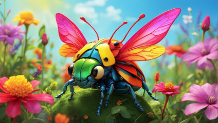 bee X Bug on a flower