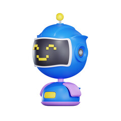 Obraz premium 3D Artificial Intelligence Bot Illustration