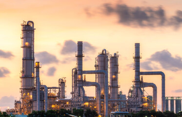 Fototapeta na wymiar Oil refineries and the petroleum industry are four important industries to the global economy