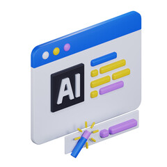 3D Artificial Intelligence Web Services Illustration