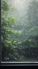 A Window With Rain Drops on the Glass