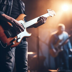 Obraz premium Rock Band Performing on Stage