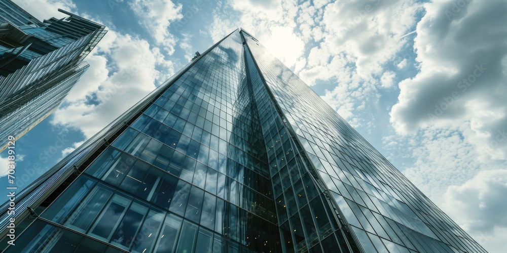 Poster A picture of a very tall building with numerous windows. Suitable for architectural and urban themes