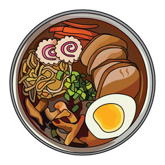 Ramen or Japanese foo vector illustration