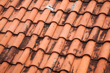 Genteng is traditional roof from Indonesia. Genteng press as the roof of a house made of clay.