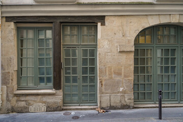 vintage parisian storefront facade template