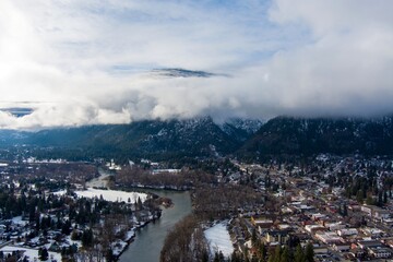 Fototapeta na wymiar Leavenworth Washington winter landscape
