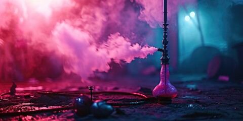 A picture of a hook on the ground with smoke billowing out of it. This image can be used to depict mystery, danger, or a mysterious event