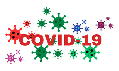 Coronavirus disease COVID-19 infection medical with typography and copy space, detailed flat vector illustration.