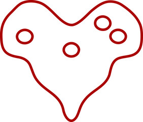 Heart outline pixel style vector illustration. Pixel heart Love symbol hand drawing stylized design element