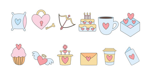 Hand Drawn Valentine's Element Vector
