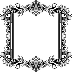 Classic ornament frame for wedding. vector illustration