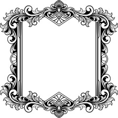Classic ornament frame for wedding. vector illustration