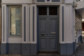typical french boutique  facade, parisian storefront template