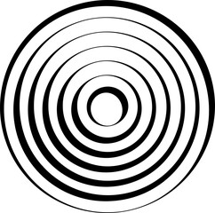 Circle concentric pattern. Geometric vortex ring shape