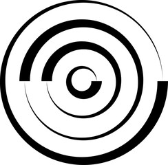 Circle concentric pattern. Geometric vortex ring shape