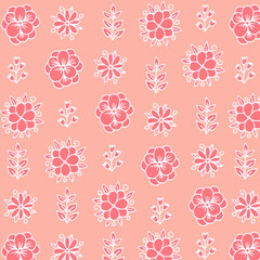 Floral pattern. Natural drawing. Vector illustration.