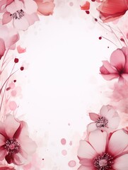 Pink floral watercolor abstract background. Generative AI