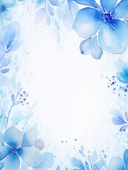 Blue floral watercolor abstract background. Generative AI
