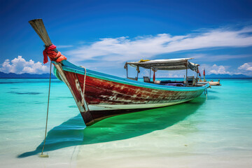 boat on the sea background