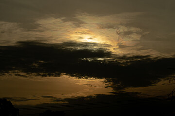 Fototapeta premium Image view sky clouds gradient soft black background beauty with clouds on a calm evening in bright bright indigo landscape