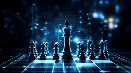 chess board game concept on background - obrazy, fototapety, plakaty